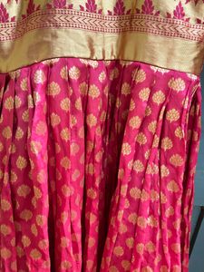 Elegant Pink Brocade Anarkali Dress