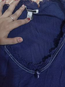 Blue V-Neck Tank Top