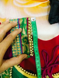 stich Green &amp; Gold Embroidered Kurta set