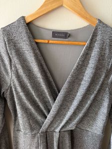 Women's Grey V-Neck Dress