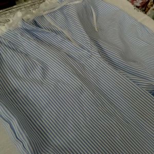 Blue Striped Palazzo Pants