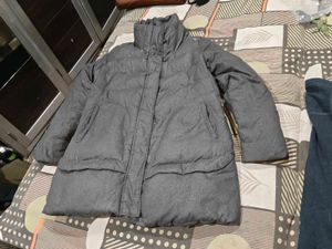 Stylish grey fluffy jacket and  sweater free