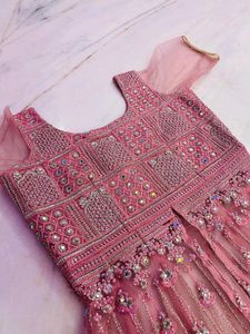Front Cut Lehga+Lehga Choli For Wedding