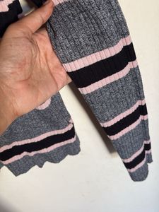 H&amp;M Striped Ribbed Knit Sweater