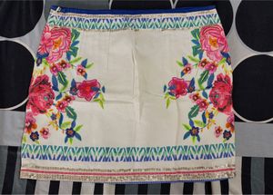Boho Floral Embroidered Mini Skirt