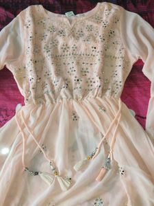 Peach Embellished Sarara suit set