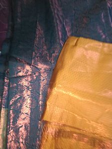Elegant Dark Green Saree with Gold Border
