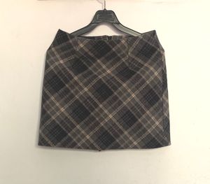 Korean Plaid Wool Like Mini Skirt
