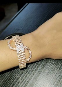 Stunning Rose Gold Bracelet with Pink Stones
