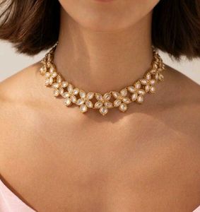 Elegant Kundan & Diamond Choker Necklace Set