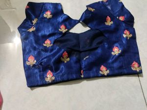 Blue Embroidered Lehenga with Pink Dupatta