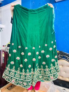 Emerald Green Embroidered Anarkali Suit