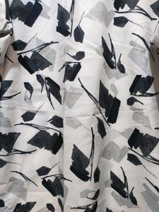 Black And White Abstract Print Kurti