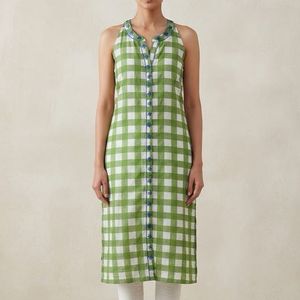 Green Checkered Kurta