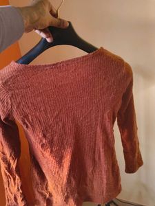 New Rust Embellished Knit Top