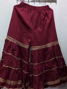 Maroon &amp; Gold Sharara Bottom