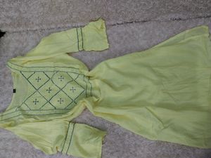 Lime Colored Kurti Festive Wear