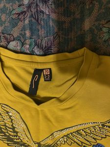 Yellow Graphic Print Sweatshirt