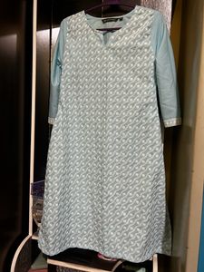 Avaasa Sky Blue Colour Straight Kurta Size XXL