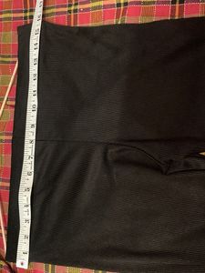 Flared Textured Black Pants