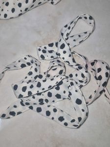 white polka dot mini women's dress XXL