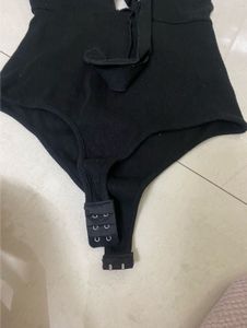 Black Ribbed Bodysuit