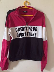 Colorblock Zip-Neck Sweatshirt