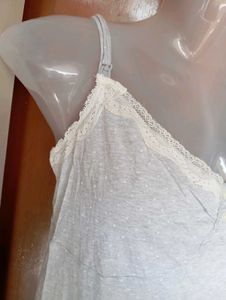 Cute Polka Dot Nightdress with Lace Trim
