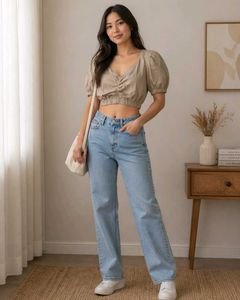 Cute Beige Crop Top