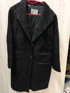 Elegant Black Boucle Coat