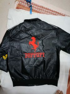 Leather Ferrari F1 Racing Jacket