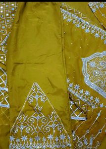 Elegant Mustard Embroidered Salwar Kameez