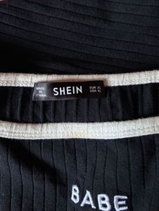 Shein Black Ribbed Top