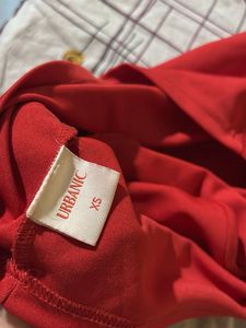 urbanic Vibrant Red Cutout Long Sleeve Dress