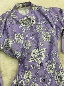 Lilac Lavender Floral Printed 2-Piece Co-Ord / Sui