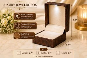 Brown ring box with led light