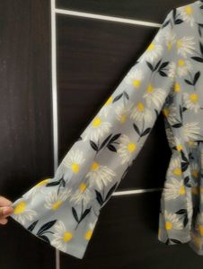 Floral Tie-Neck Blouse
