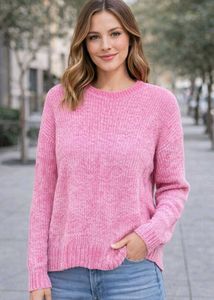 Pink Knit Pullover Sweater