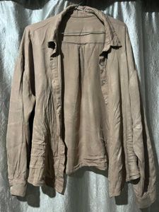 Stylish Tan Button-Up Shirt
