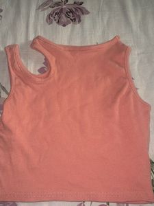 Coral Cut-Out Tank Top