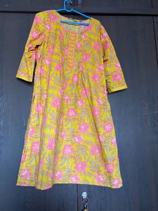 Yellow Floral Kurti