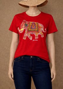 Red Elephant Print T-Shirt🩷🩷