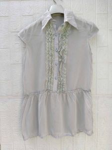 New with tag Korean Sheer Ruffle Neck Blouse