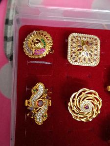 2 ring ka combo  Exquisite Gold &amp; Stone Rings Set