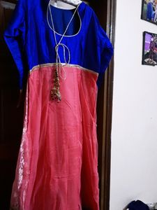 Anarkali Net Suit Of 2 Different Colour