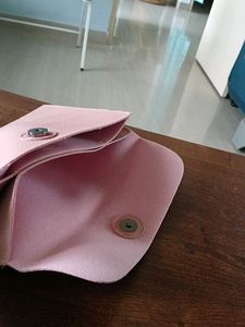Chic Pink Faux Leather Clutch