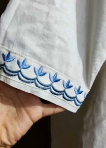 Embroidered White Kurta