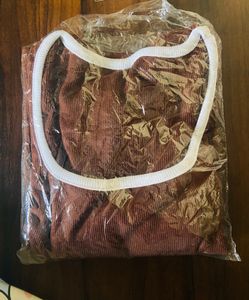 Deep Square Neck Brown Top🤎