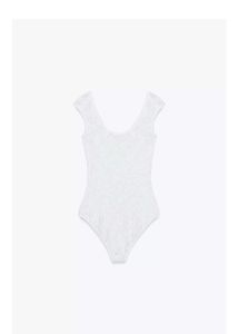 Zara celebs style White Lace Bodysuit