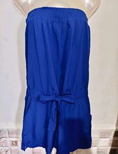 Vibrant Blue Strapless Mini Dress